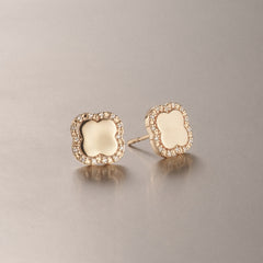 Florence 0.08ct Lab Diamond Halo Stud Earrings in 18K Gold Vermeil