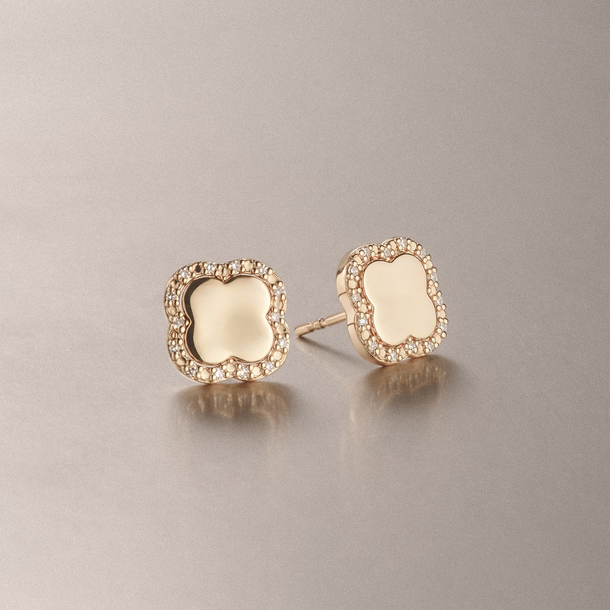 Florence 0.08ct Lab Diamond Halo Stud Earrings in 18K Gold Vermeil