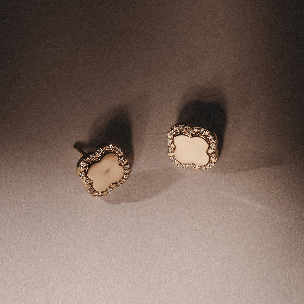 Florence 0.08ct Lab Diamond Halo Stud Earrings in 18K Gold Vermeil