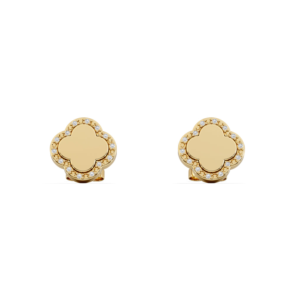 Florence 0.08ct Lab Diamond Halo Stud Earrings in 18K Gold Vermeil