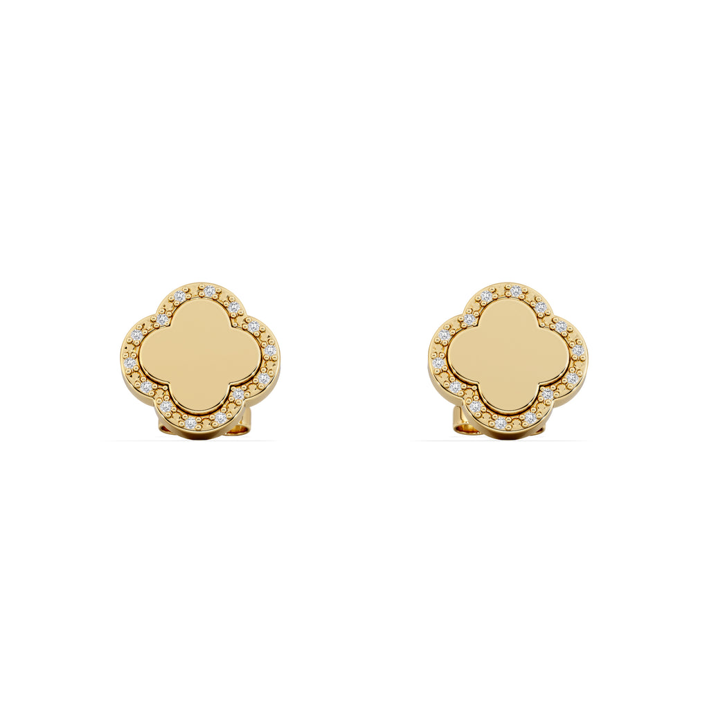Florence 0.08ct Lab Diamond Halo Stud Earrings in 18K Gold Vermeil