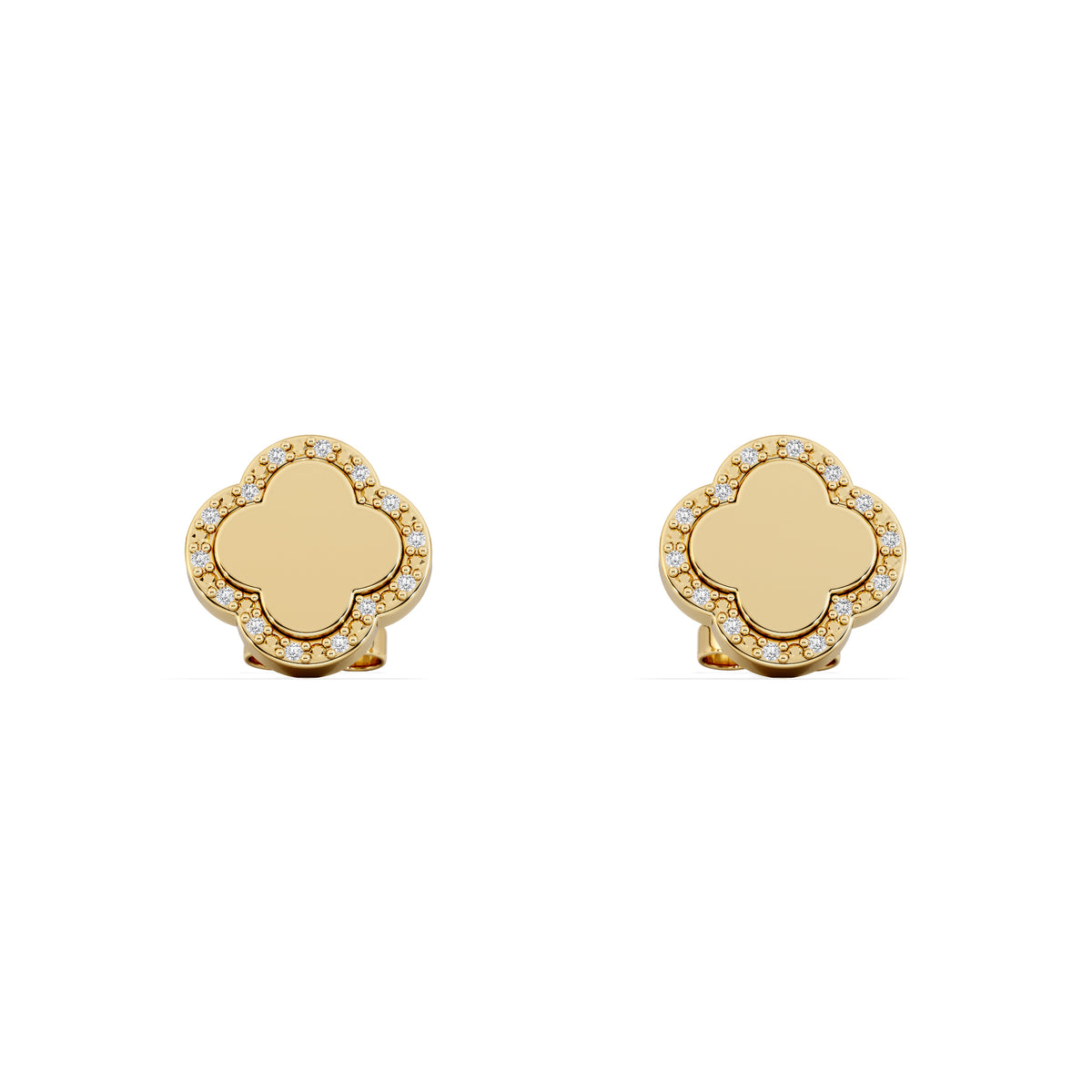 Florence 0.08ct Lab Diamond Halo Stud Earrings in 18K Gold Vermeil