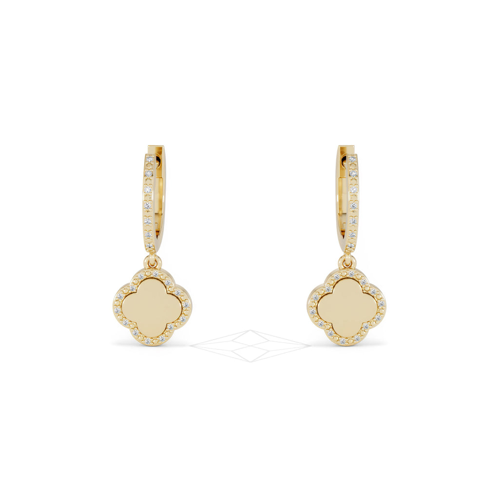 Florence 0.15ct Lab Diamond Halo Huggie Earrings in 18K Gold Vermeil
