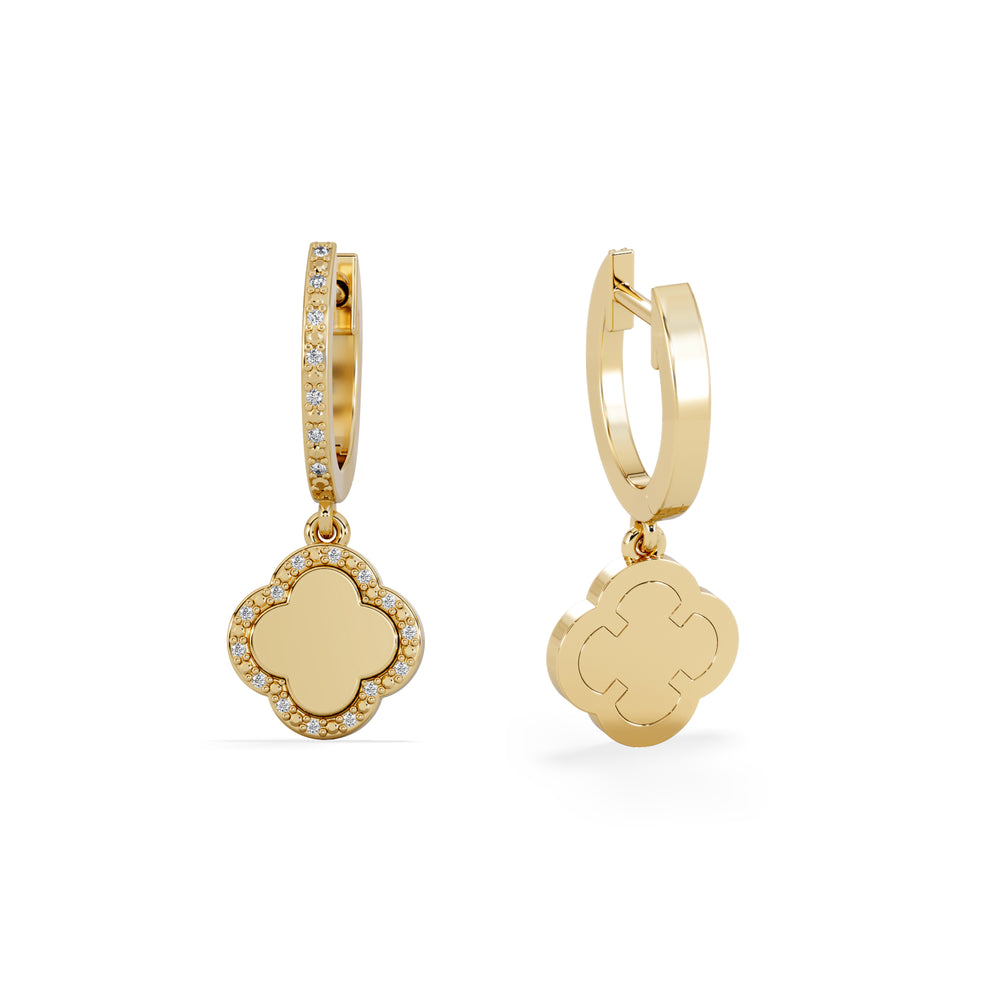 Florence 0.15ct Lab Diamond Halo Huggie Earrings in 18K Gold Vermeil