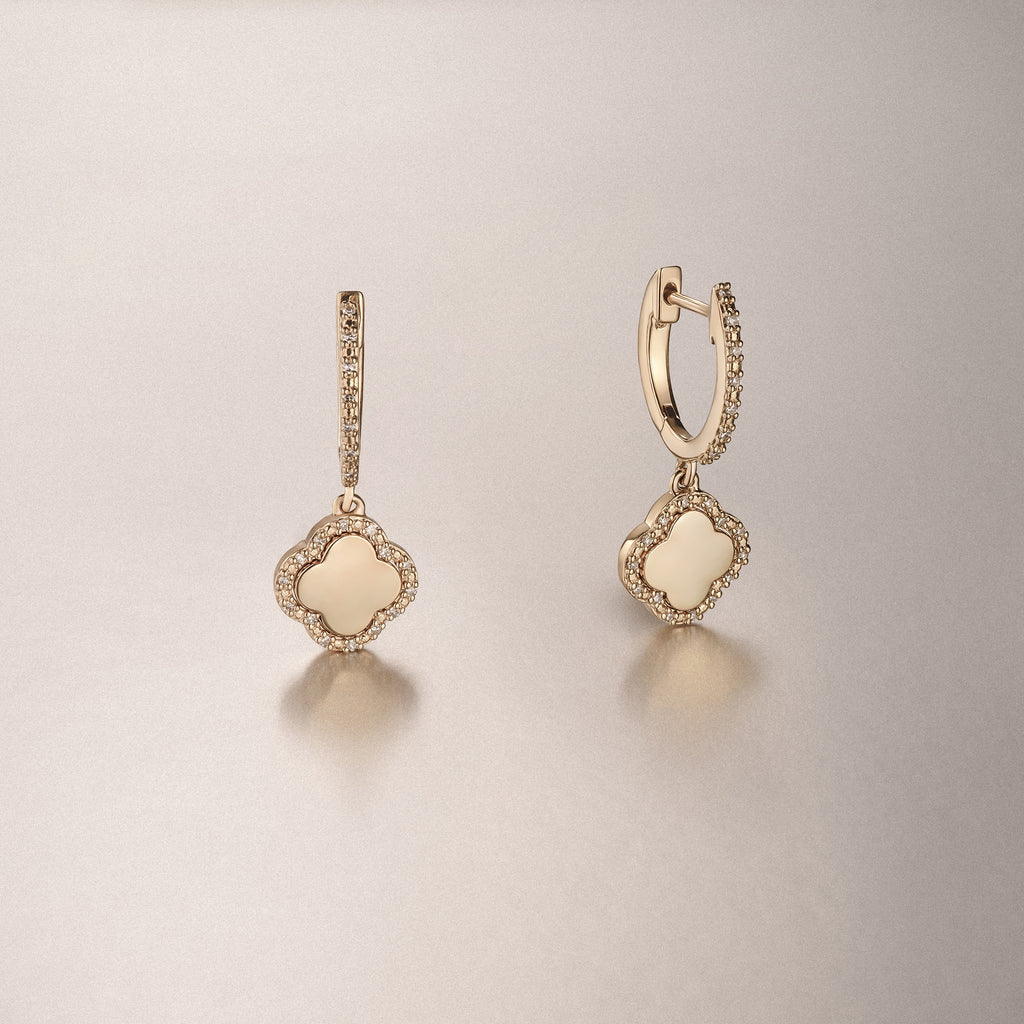 Florence 0.15ct Lab Diamond Halo Huggie Earrings in 18K Gold Vermeil