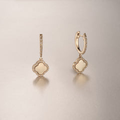 Florence 0.15ct Lab Diamond Halo Huggie Earrings in 18K Gold Vermeil