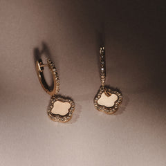 Florence 0.15ct Lab Diamond Halo Huggie Earrings in 18K Gold Vermeil