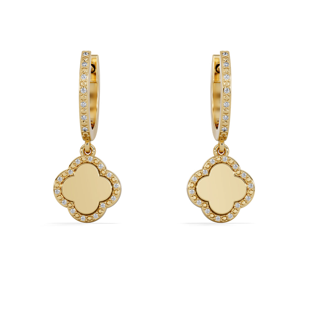Florence 0.15ct Lab Diamond Halo Huggie Earrings in 18K Gold Vermeil