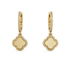 Florence 0.15ct Lab Diamond Halo Huggie Earrings in 18K Gold Vermeil