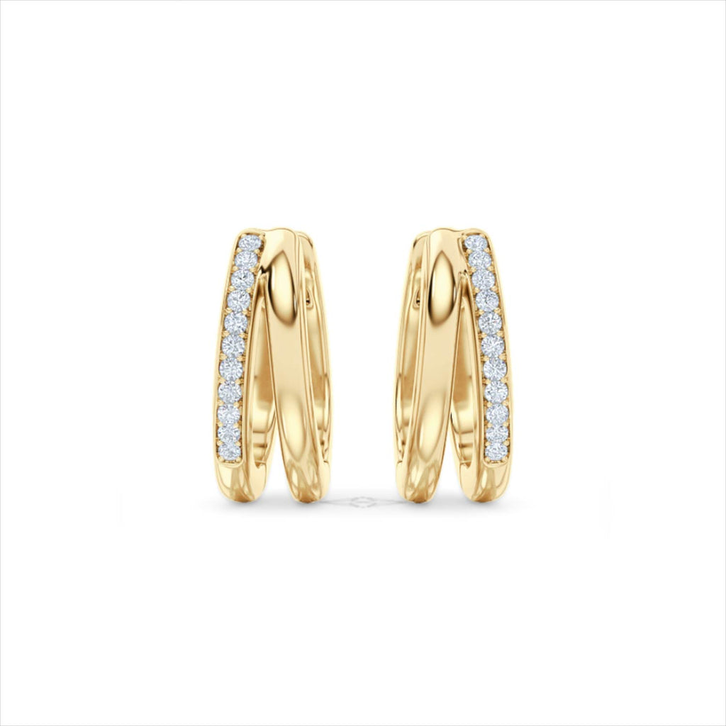 Heritage 0.10ct Lab Diamond Split Huggies Earrings in 18k Gold Vermeil