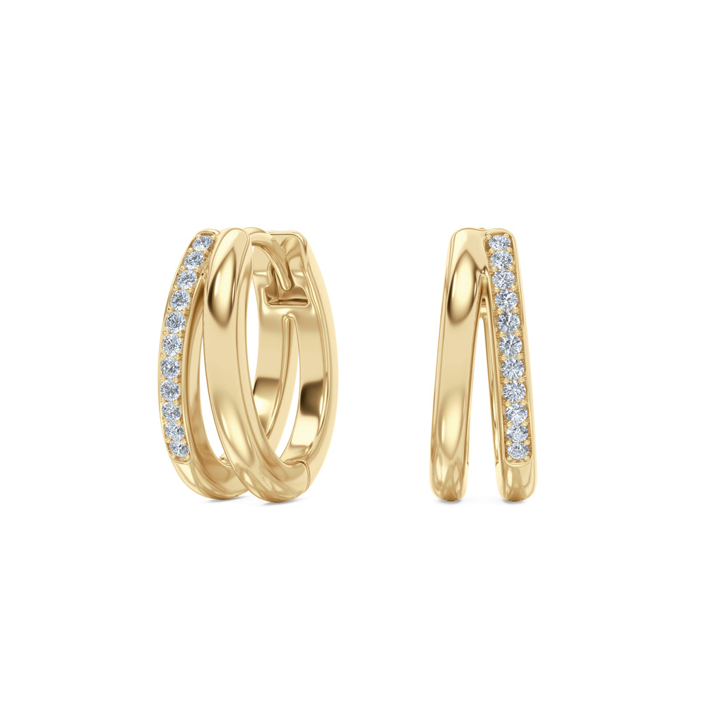 Heritage 0.10ct Lab Diamond Split Huggies Earrings in 18k Gold Vermeil