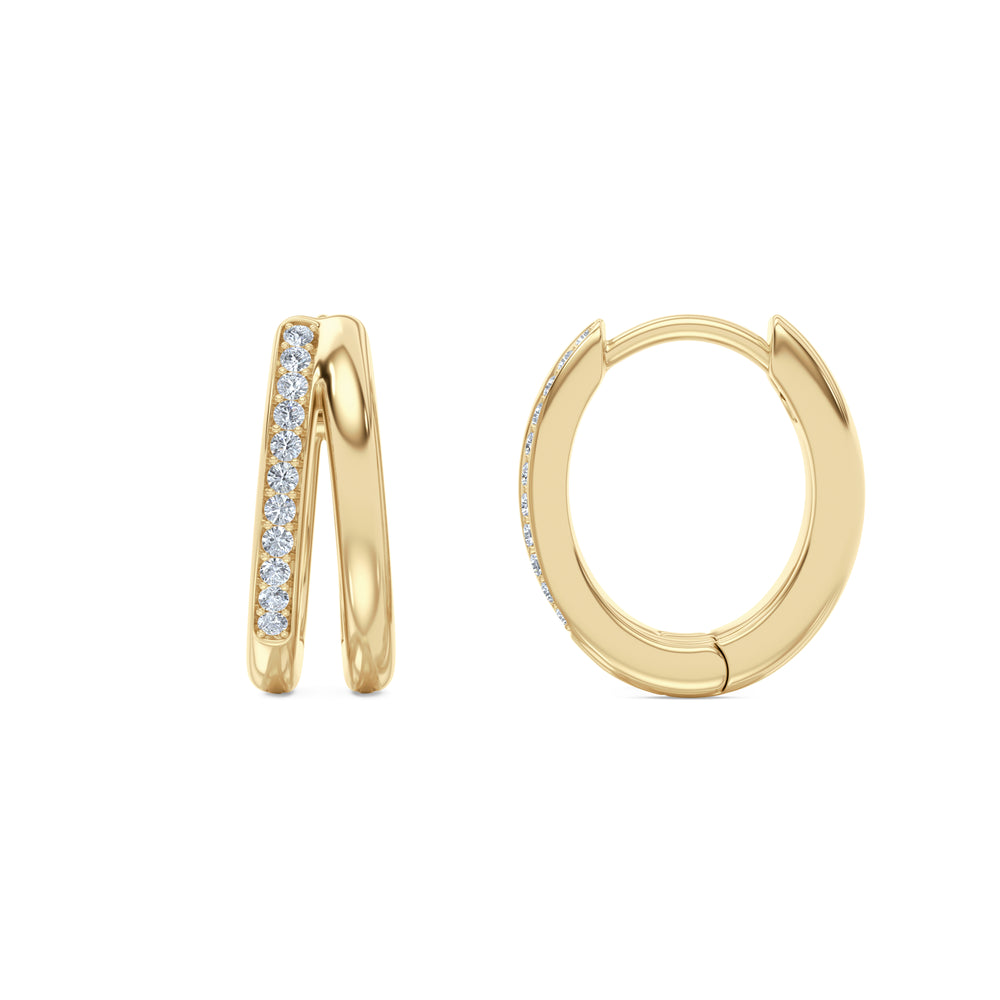 Heritage 0.10ct Lab Diamond Split Huggies Earrings in 18k Gold Vermeil