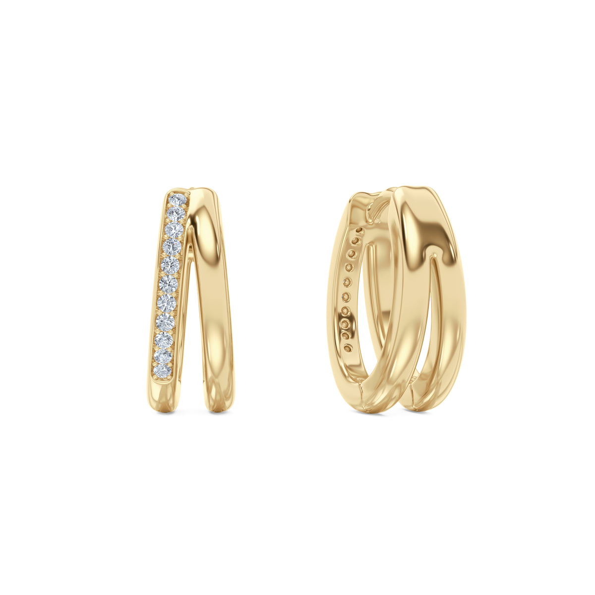 Heritage 0.10ct Lab Diamond Split Huggies Earrings in 18k Gold Vermeil