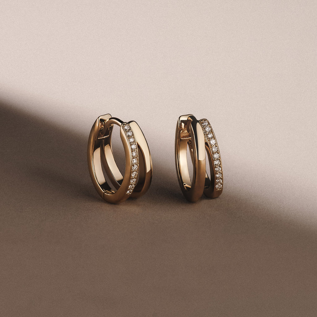 Heritage 0.10ct Lab Diamond Split Huggies Earrings in 18k Gold Vermeil
