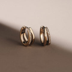 Heritage 0.10ct Lab Diamond Split Huggies Earrings in 18k Gold Vermeil