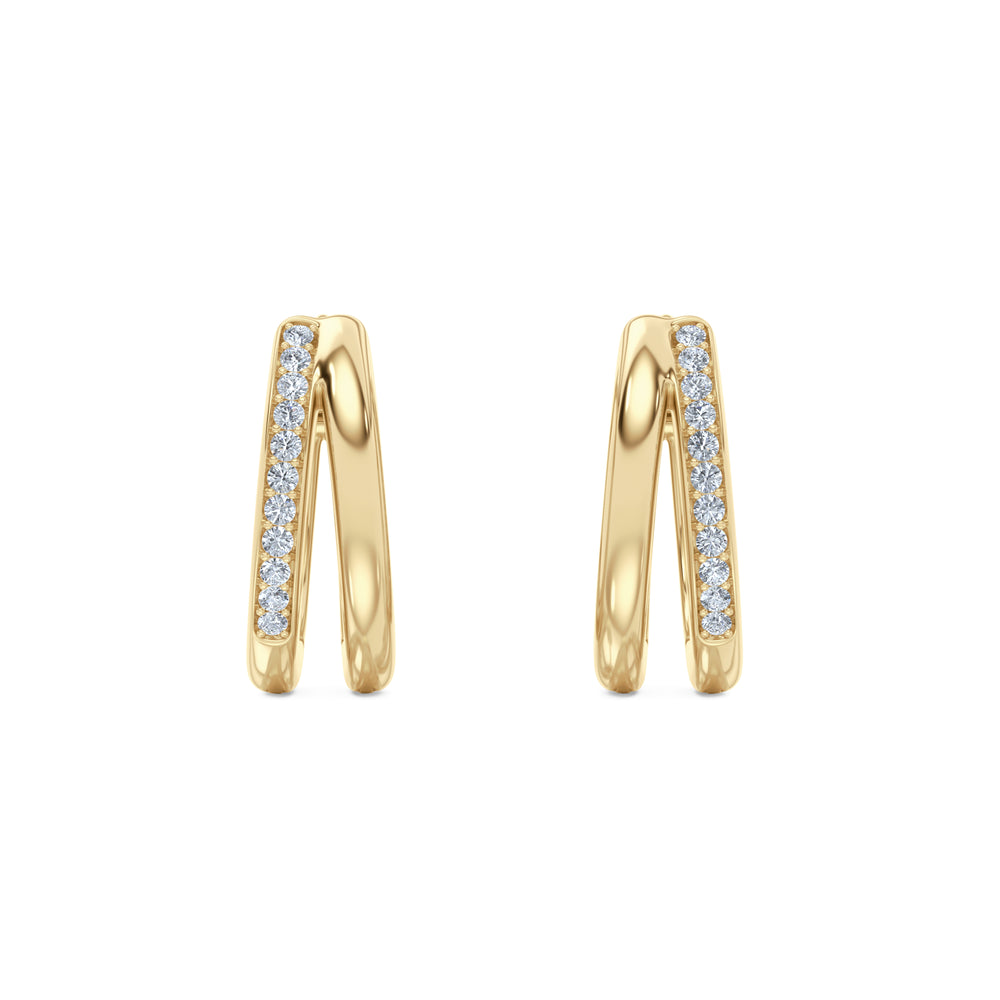 Heritage 0.10ct Lab Diamond Split Huggies Earrings in 18k Gold Vermeil