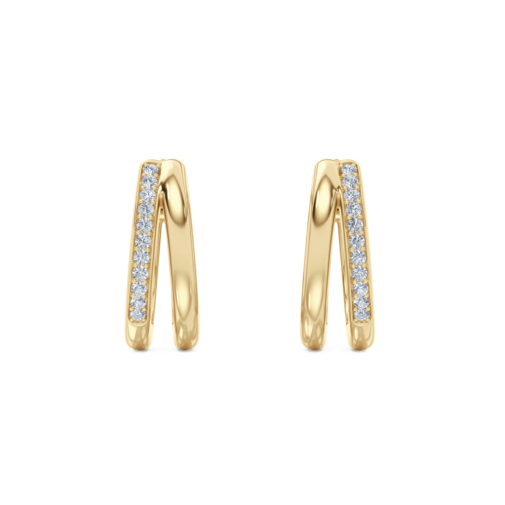 Heritage 0.10ct Lab Diamond Split Huggies Earrings in 18k Gold Vermeil