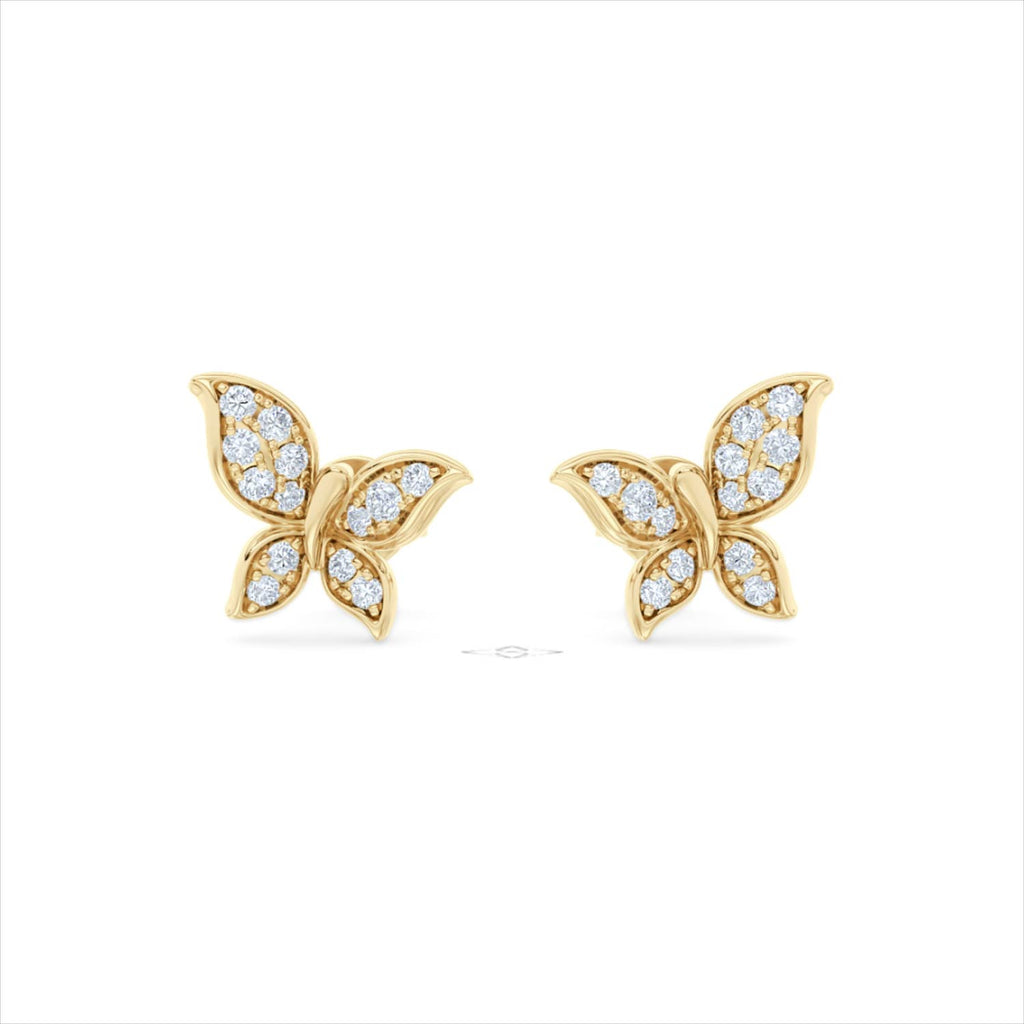 Papillon 0.15ct Lab Diamond Stud Earrings 18K Gold Vermeil