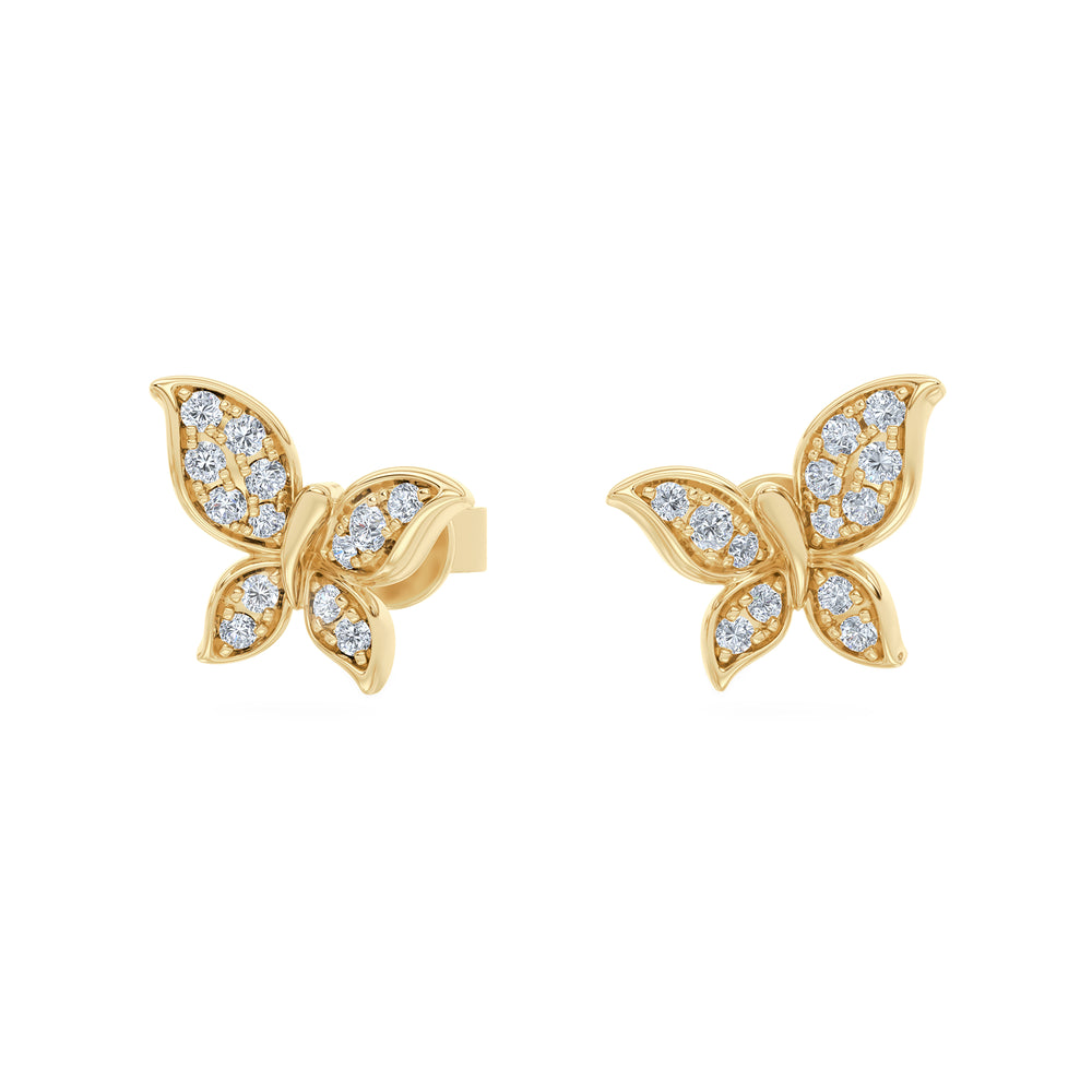 Papillon 0.15ct Lab Diamond Stud Earrings 18K Gold Vermeil