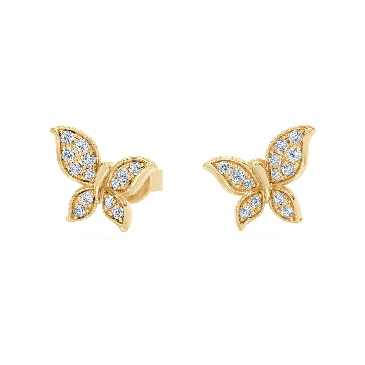 Papillon 0.15ct Lab Diamond Stud Earrings 18K Gold Vermeil
