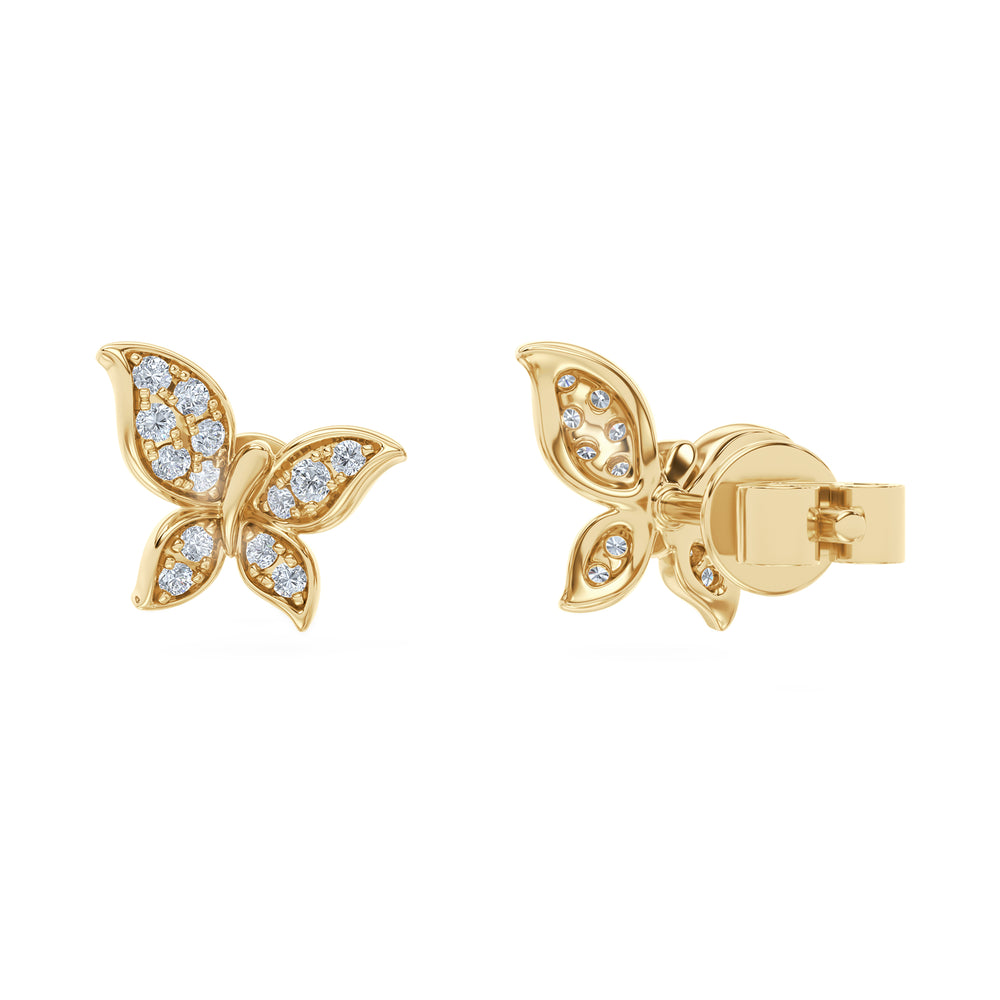Papillon 0.15ct Lab Diamond Stud Earrings 18K Gold Vermeil