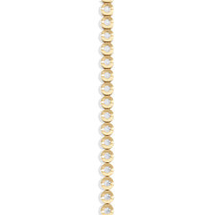 1ct Lab Diamond Tennis Bracelet Rub Over Style in 9K Yellow Gold