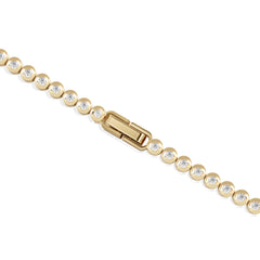 1ct Lab Diamond Tennis Bracelet Rub Over Style in 9K Yellow Gold