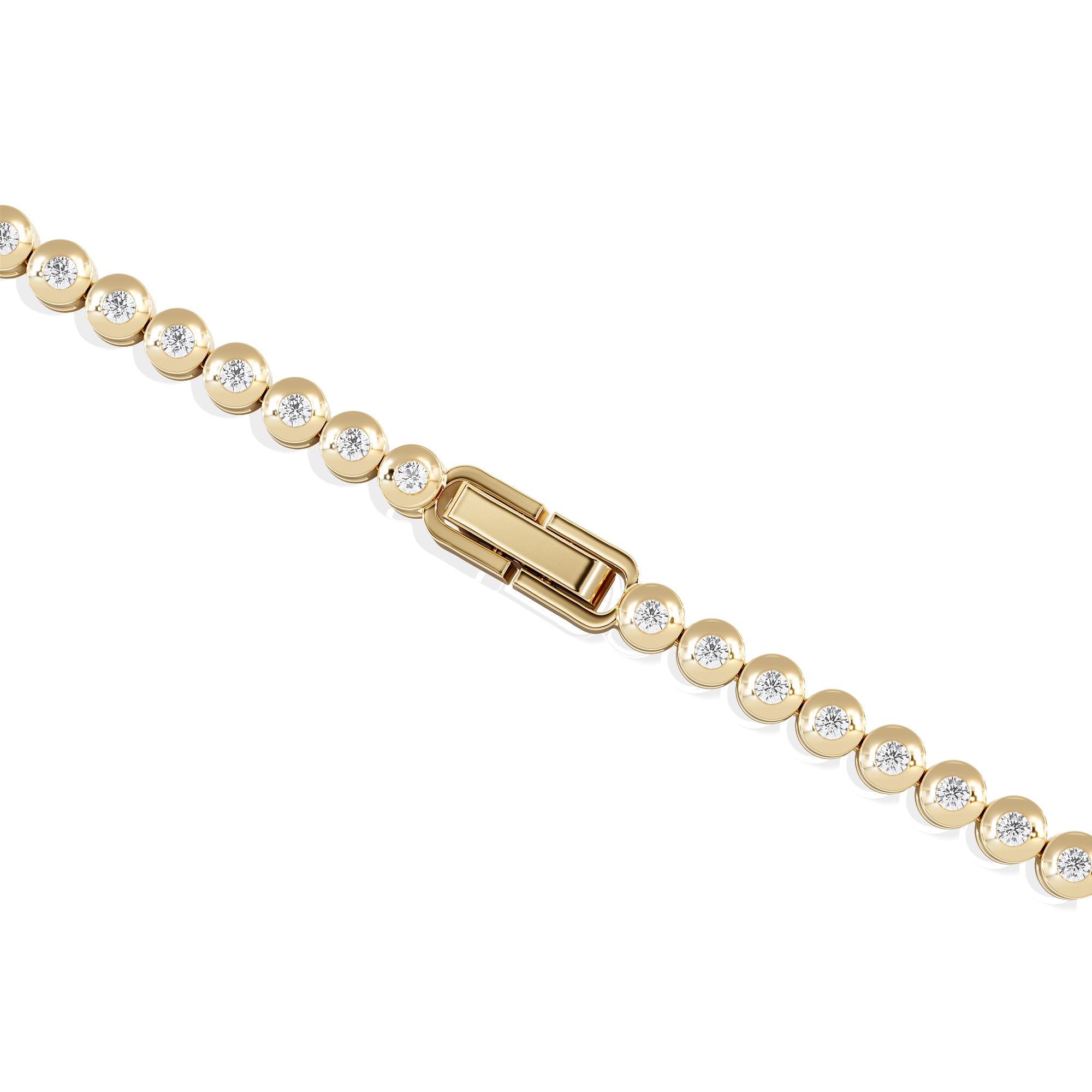 1ct Lab Diamond Tennis Bracelet Rub Over Style in 18K Gold Vermeil