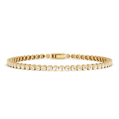 1ct Lab Diamond Tennis Bracelet Rub Over Style in 18K Gold Vermeil