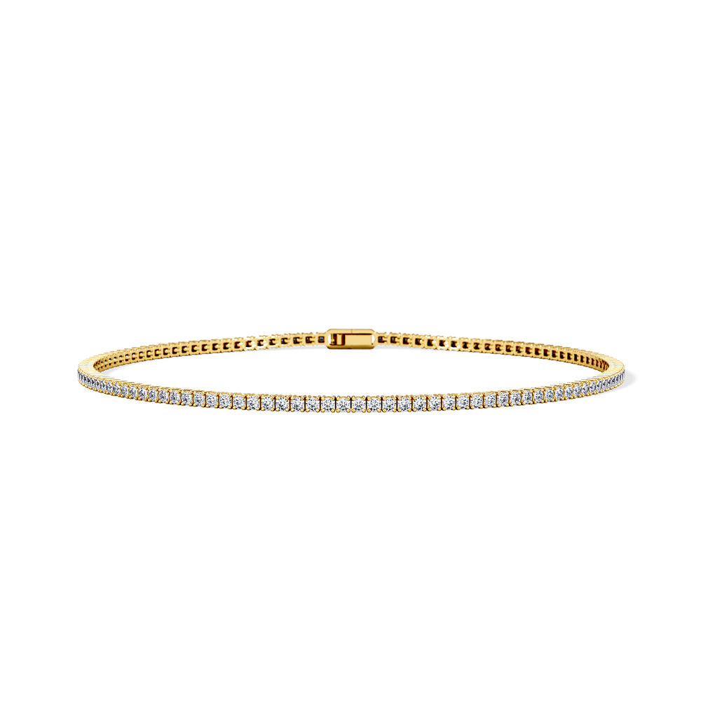 1.5ct Lab Diamond Tennis Bracelet Claw Set in 18K Gold Vermeil