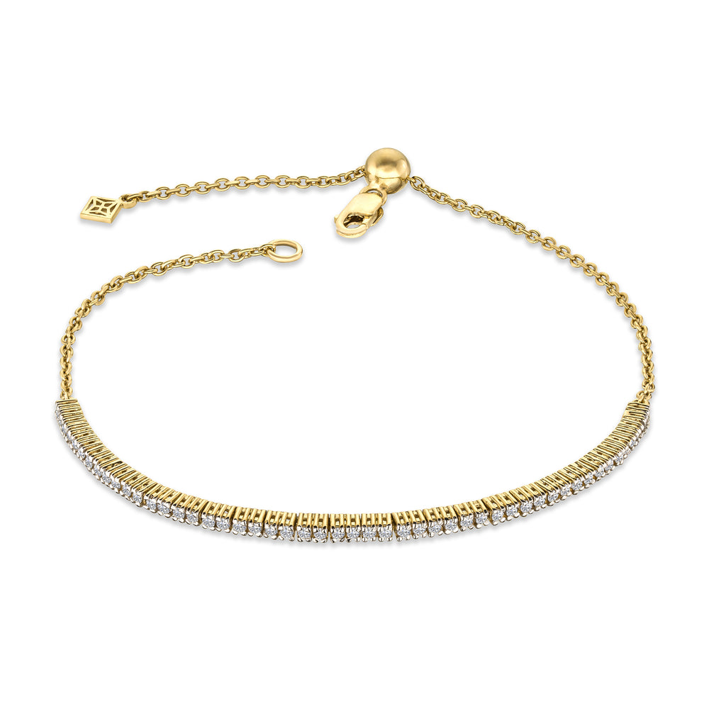 Adjustable Lab Diamond Tennis Bracelet 0.50ct in 18K Gold Vermeil