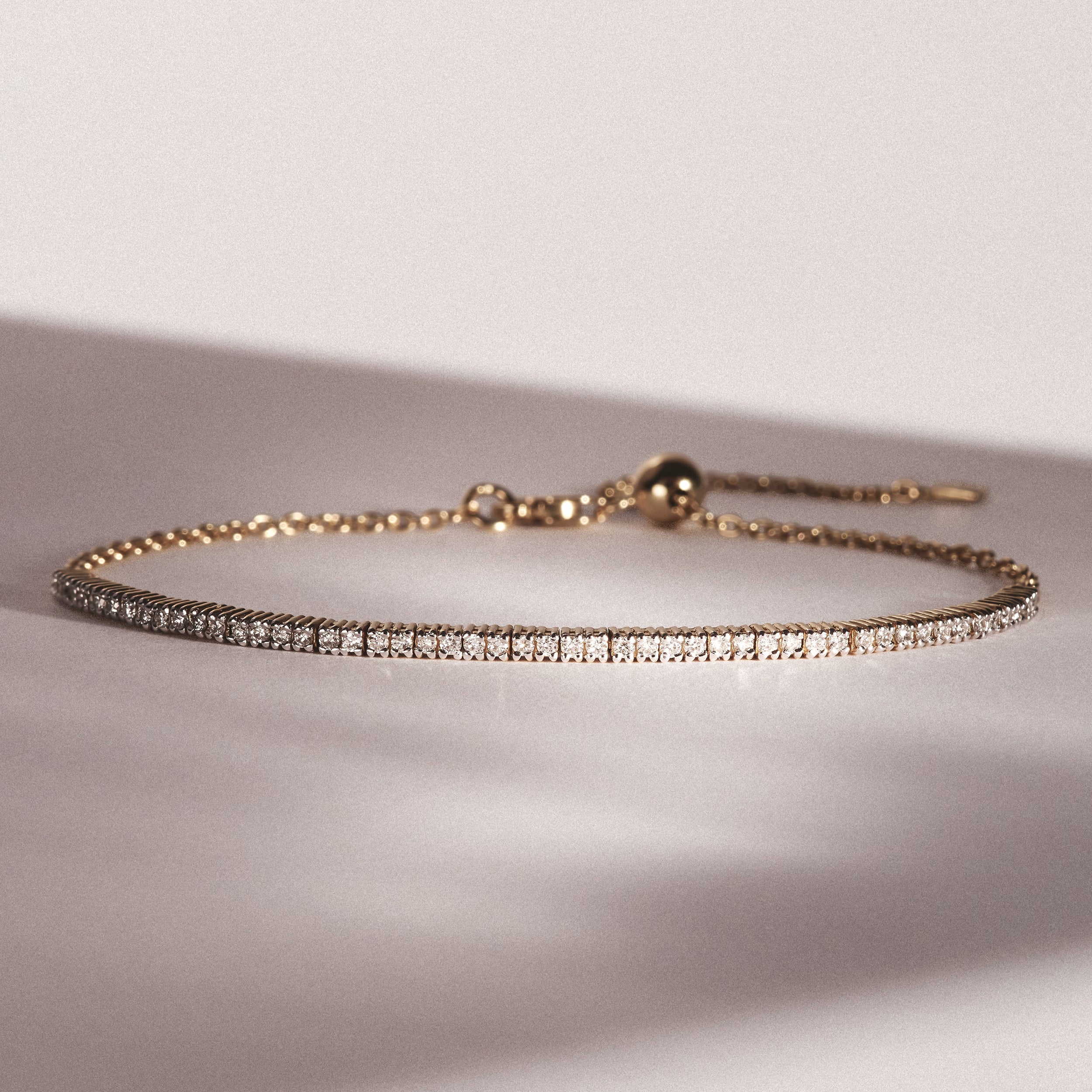 Adjustable Lab Diamond Tennis Bracelet 0.50ct in 18K Gold Vermeil