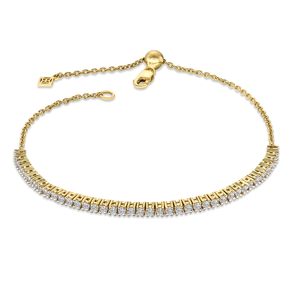 Adjustable Lab Diamond Tennis Bracelet 1.00ct in 18K Gold Vermeil