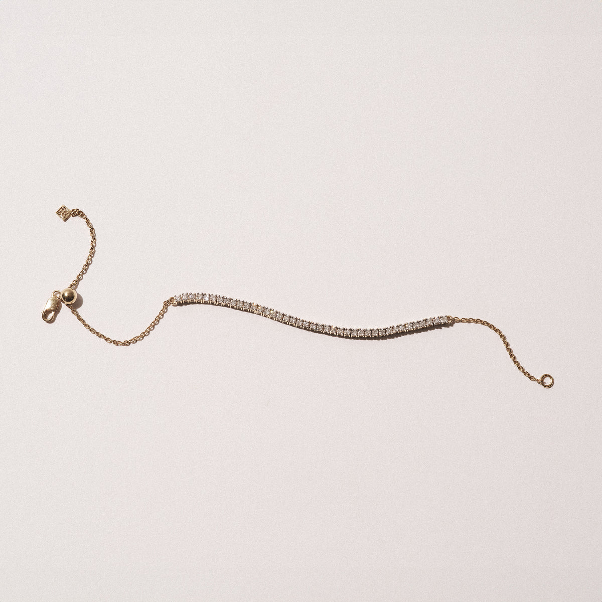 Adjustable Lab Diamond Tennis Bracelet 1.00ct in 18K Gold Vermeil