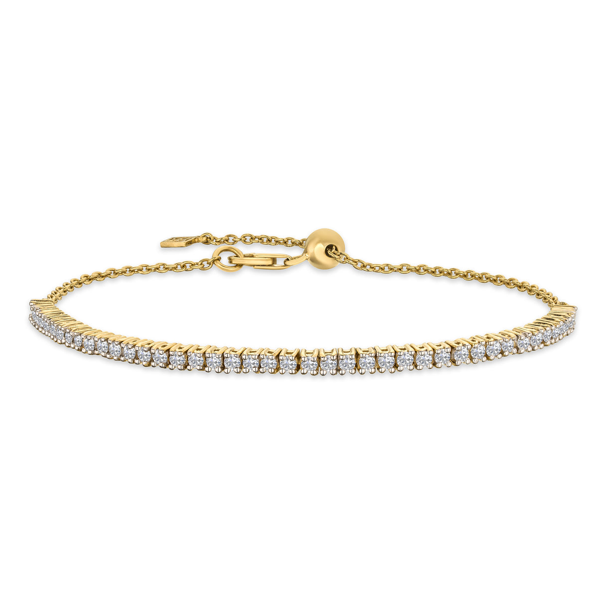Adjustable Lab Diamond Tennis Bracelet 1.00ct in 18K Gold Vermeil