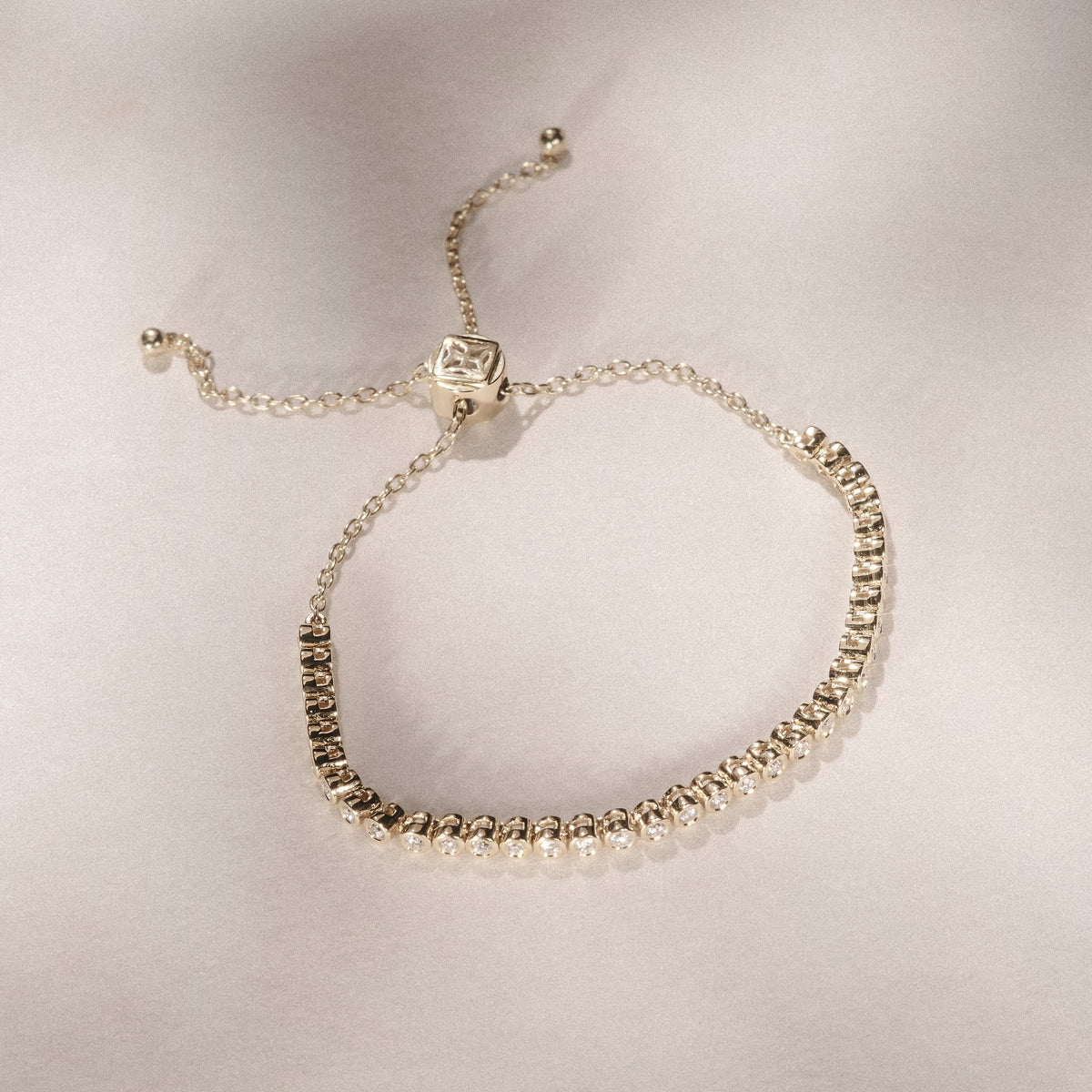 Lab Diamond Bezel Rubover Tennis Bracelet Tennis Bracelet 0.50ct in 18K Gold Vermeil