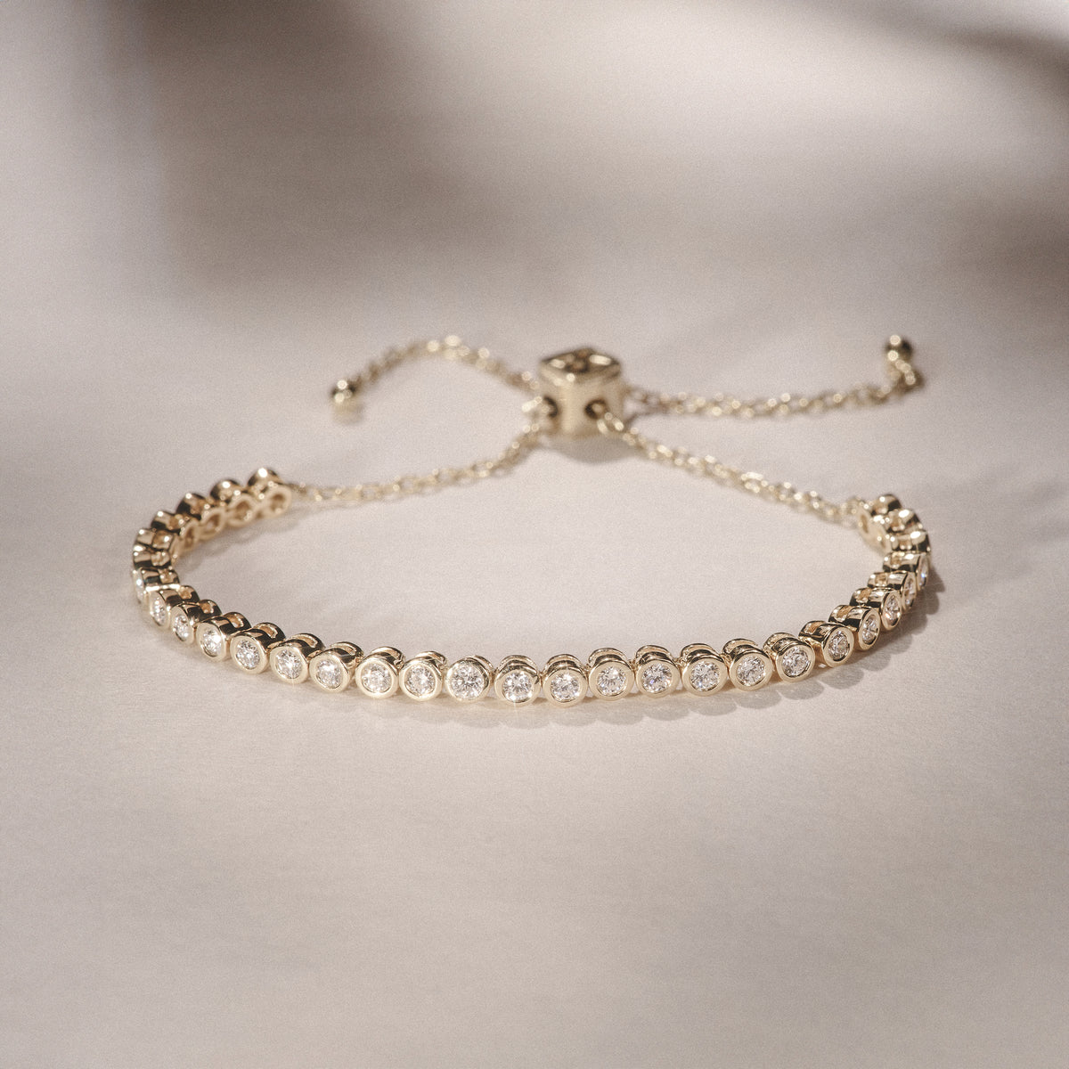 Lab Diamond Bezel Rubover Tennis Bracelet 1.00ct in 18K Gold Vermeil