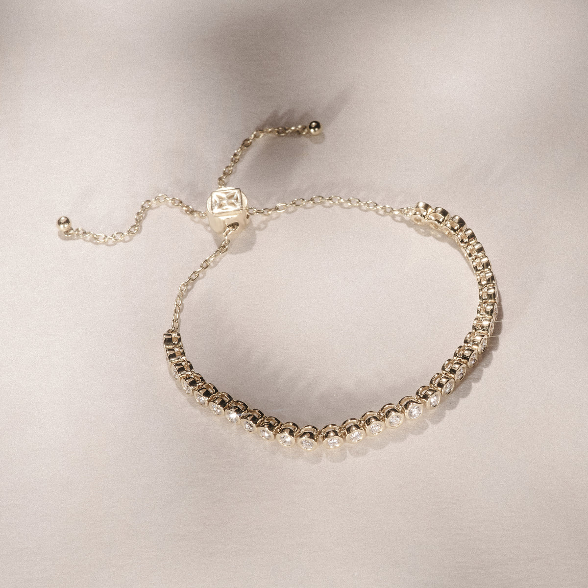 Lab Diamond Bezel Rubover Tennis Bracelet 1.00ct in 18K Gold Vermeil