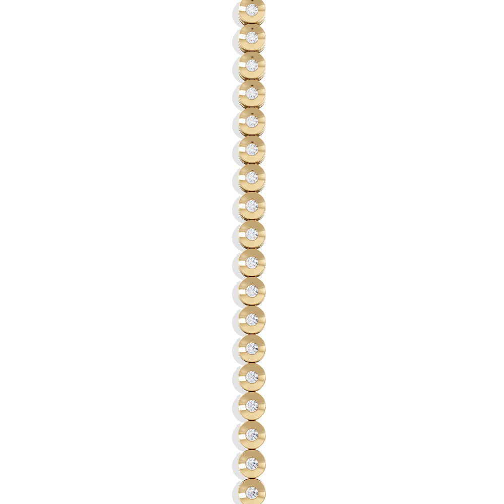 0.50ct Round Cut Lab Diamond Bezel Tennis Bracelet in 18K Gold Vermeil