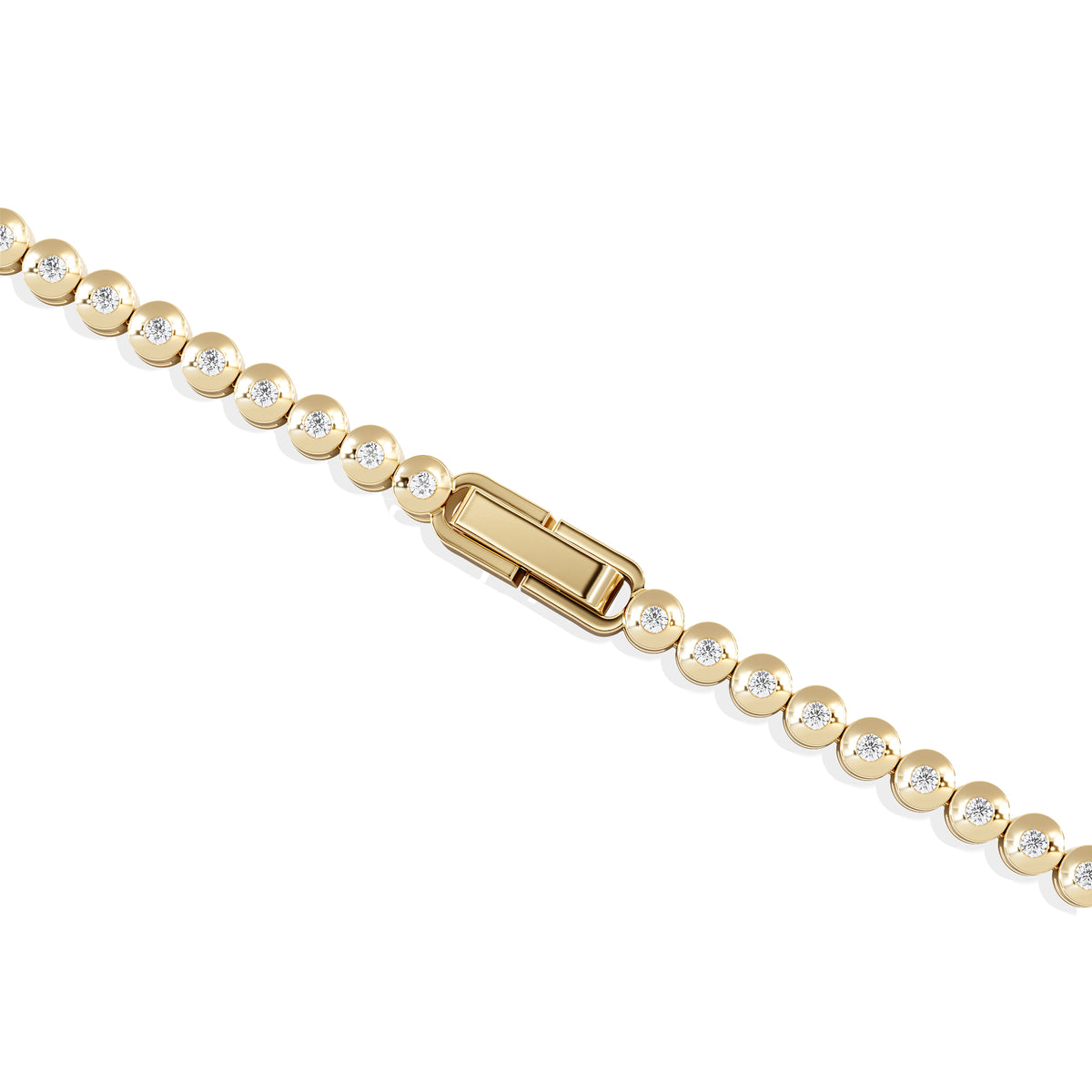 0.50ct Round Cut Lab Diamond Bezel Tennis Bracelet in 18K Gold Vermeil