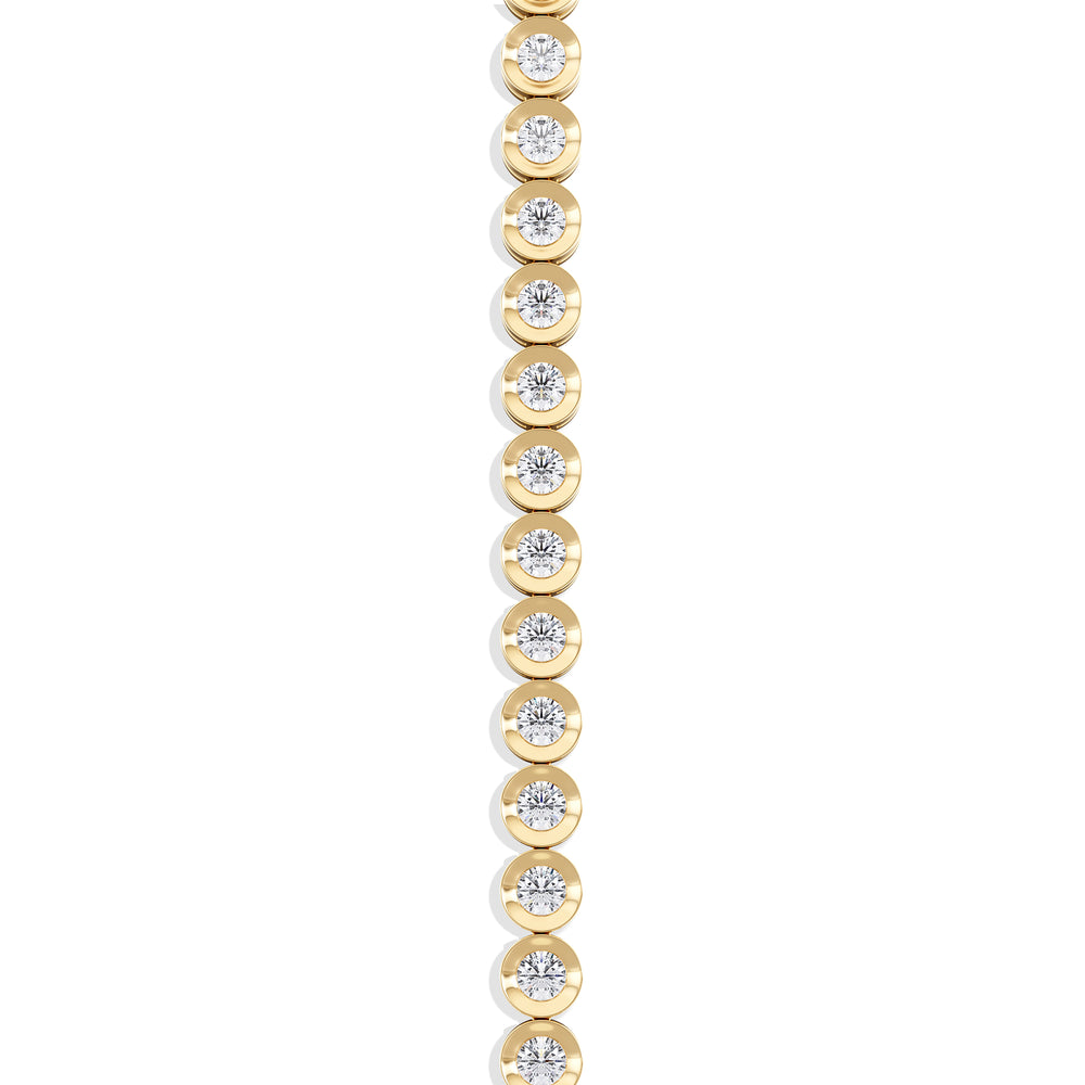 2.00ct Round Cut Lab Diamond Bezel Tennis Bracelet in 18K Gold Vermeil