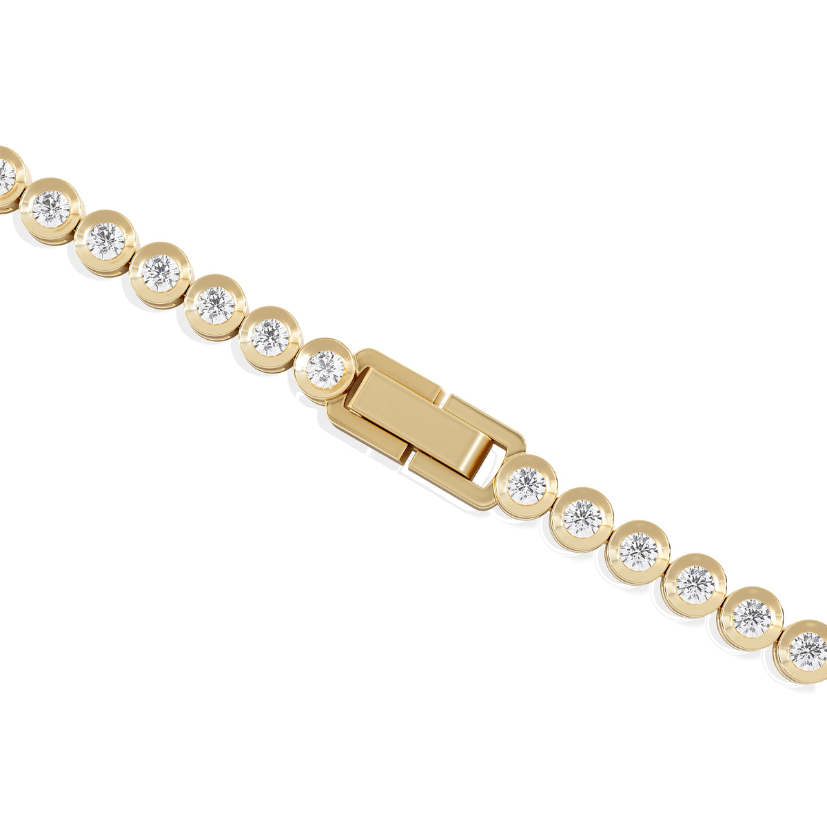 2.00ct Round Cut Lab Diamond Bezel Tennis Bracelet in 18K Gold Vermeil