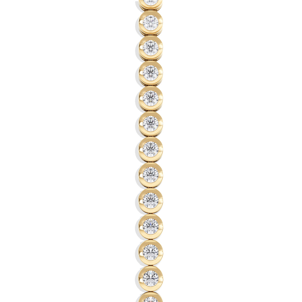 3.00ct Round Cut Lab Diamond Bezel Tennis Bracelet in 18K Gold Vermeil