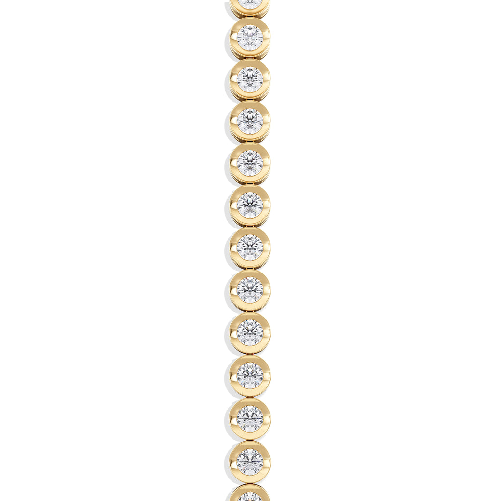 3.00ct Round Cut Lab Diamond Bezel Tennis Bracelet in 18K Gold Vermeil