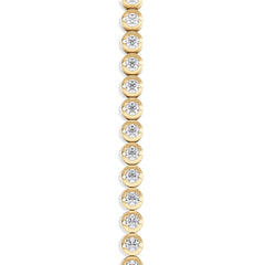 3.00ct Round Cut Lab Diamond Bezel Tennis Bracelet in 18K Gold Vermeil
