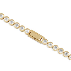 3.00ct Round Cut Lab Diamond Bezel Tennis Bracelet in 18K Gold Vermeil