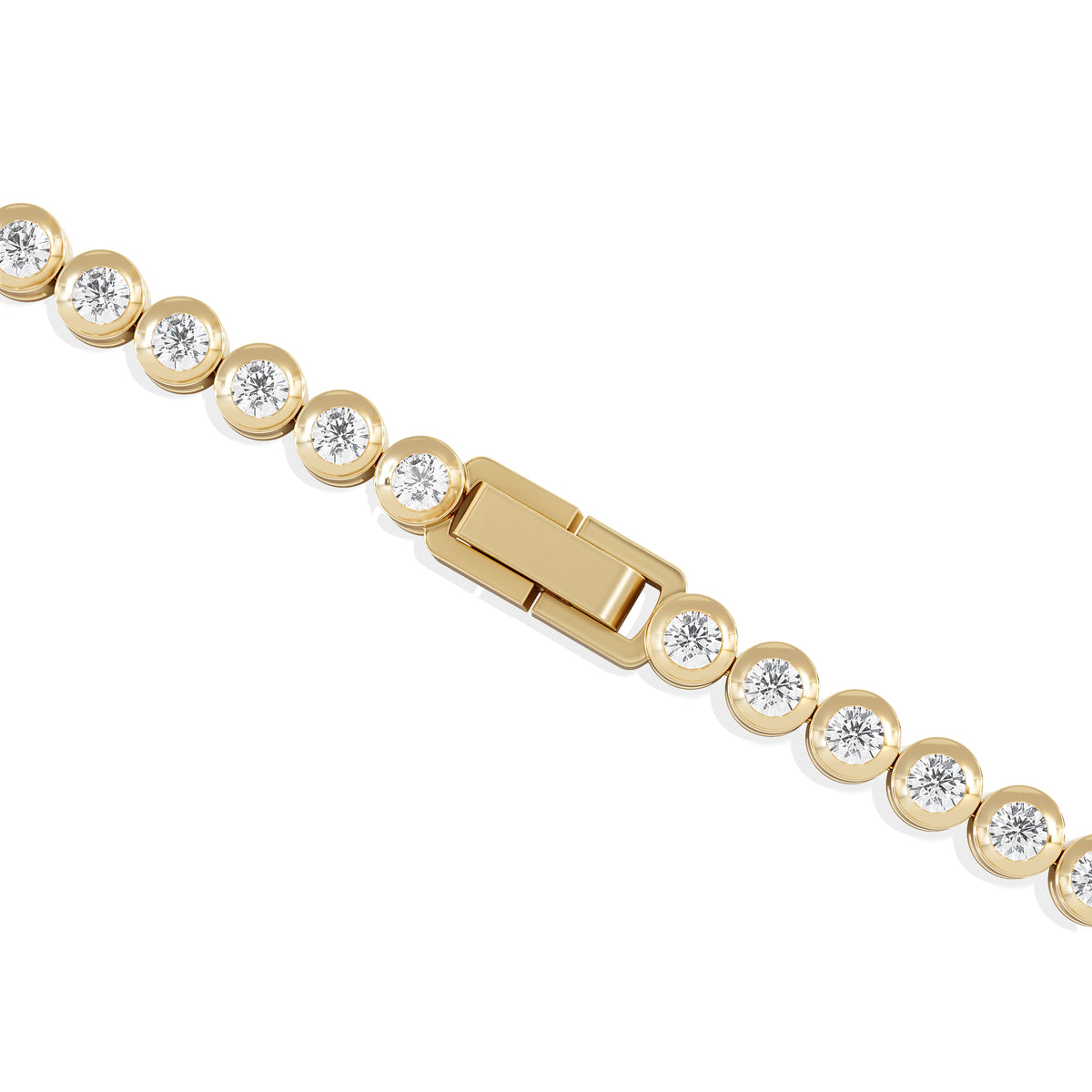 3.00ct Round Cut Lab Diamond Bezel Tennis Bracelet in 18K Gold Vermeil