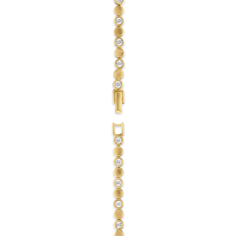 Lab Diamond Tennis Bracelet Round Cut 0.10ct H/SI 18K Gold Vermeil