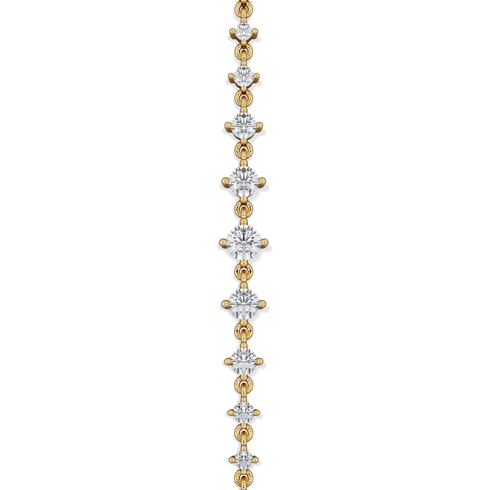Moments 1.00ct Round Cut Lab Diamond Adjustable Tennis Bracelet in 18K Gold Vermeil
