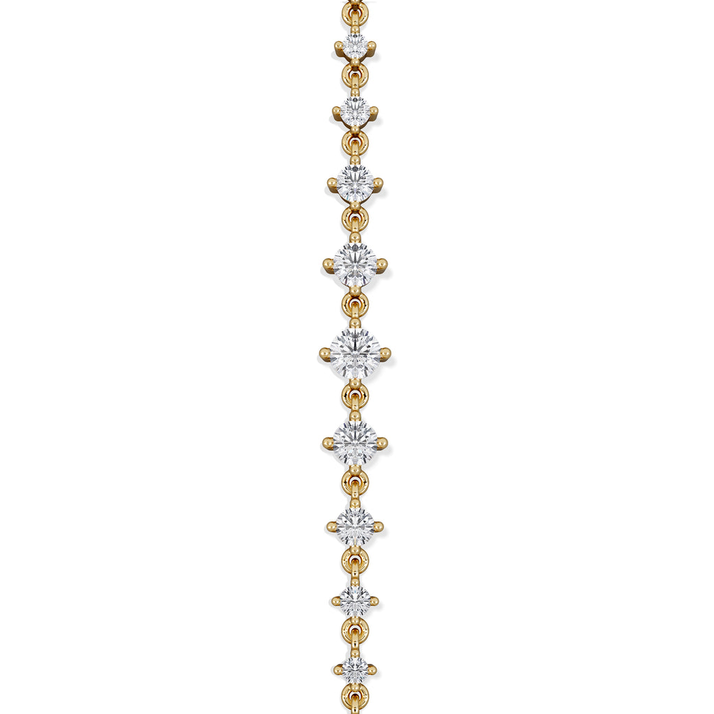 Moments 1.00ct Round Cut Lab Diamond Adjustable Tennis Bracelet in 18K Gold Vermeil